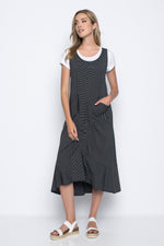 Cap Sleeve Dress With Drawstrings full body by picadilly canada