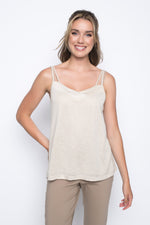 Double Strap Cami in sand by picadilly canada